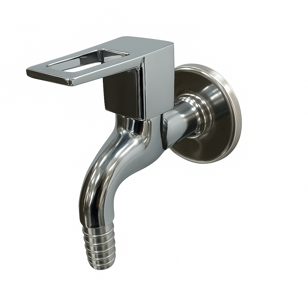 Cubix Range Nozzled Cock – Modern Brass Tap with Nozzle for Utility & Bathroom Use