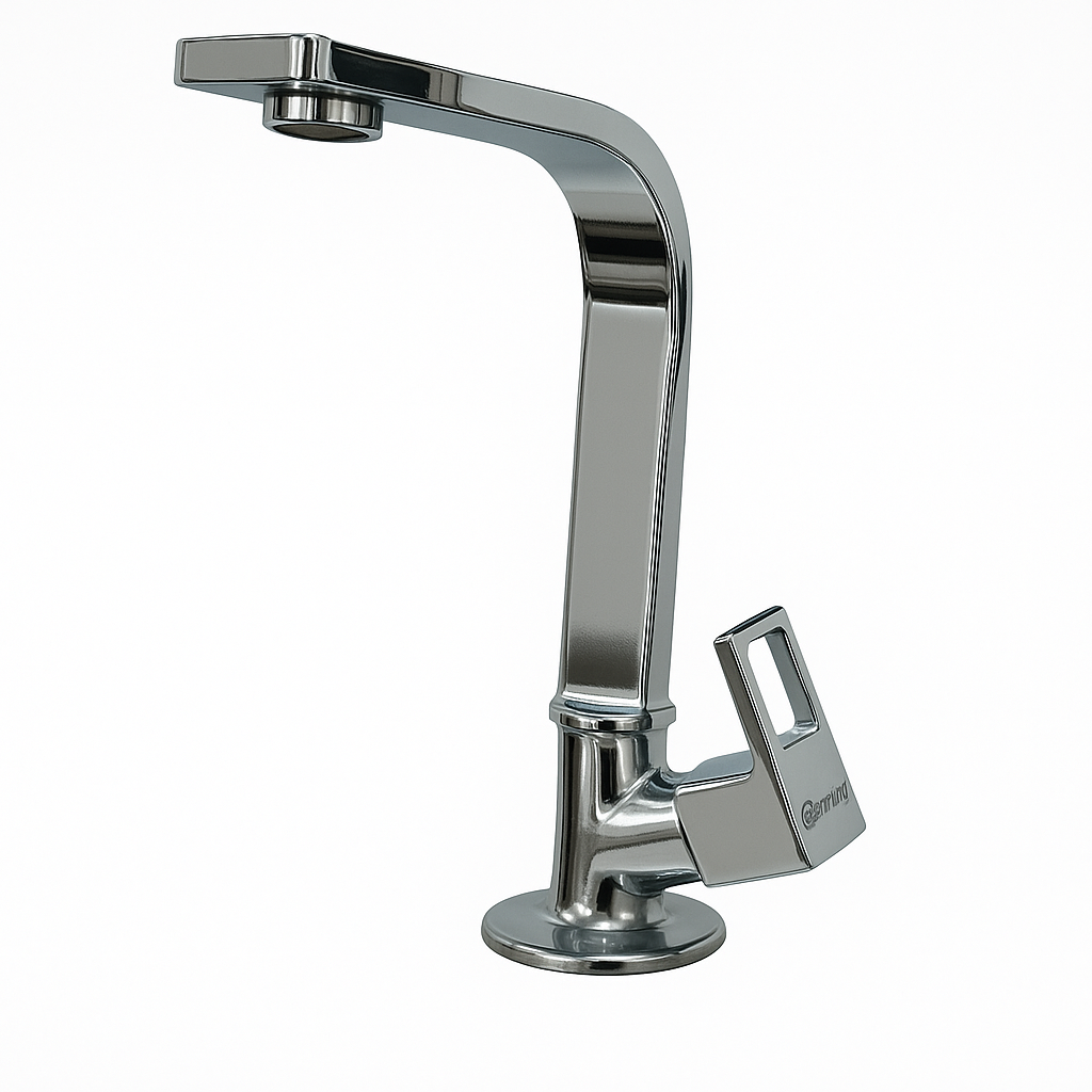 Cubix Range Swan Neck Tap – Elegant Table-Mounted Faucet | Premium Brass with Chrome Finish