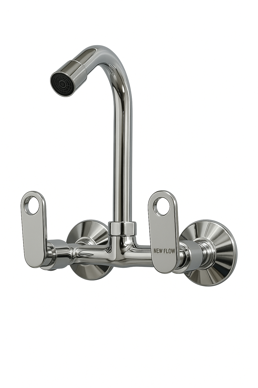 Cosco Range Sink Mixer – Wall-Mounted Dual Handle Faucet | Premium Brass with Chrome Finish