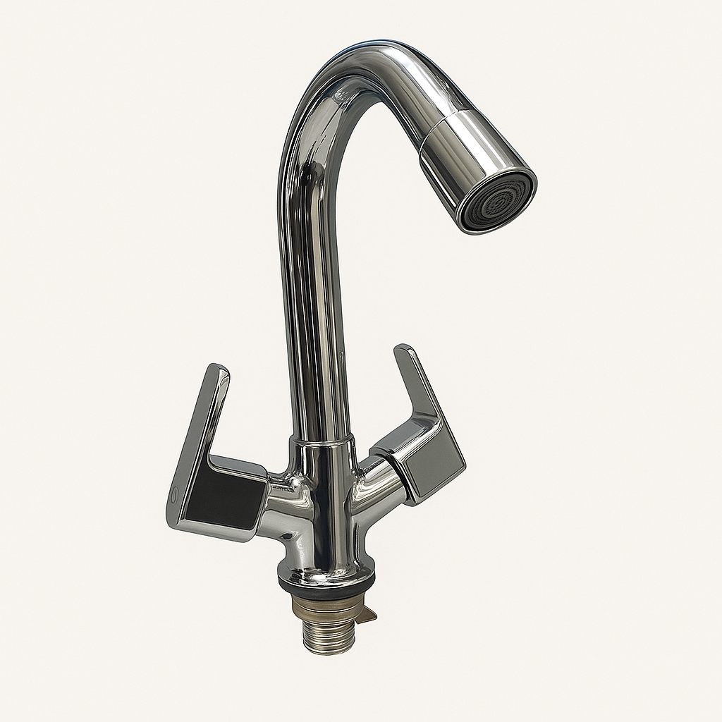 Creta Range Centre Hole Basin Mixer – Dual Handle Table-Mounted Faucet | Premium Brass with Chrome Finish