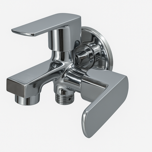 Creta Range 2-in-1 Bib Cock – Dual-Outlet Brass Tap for Bathroom, Kitchen & Utility Use