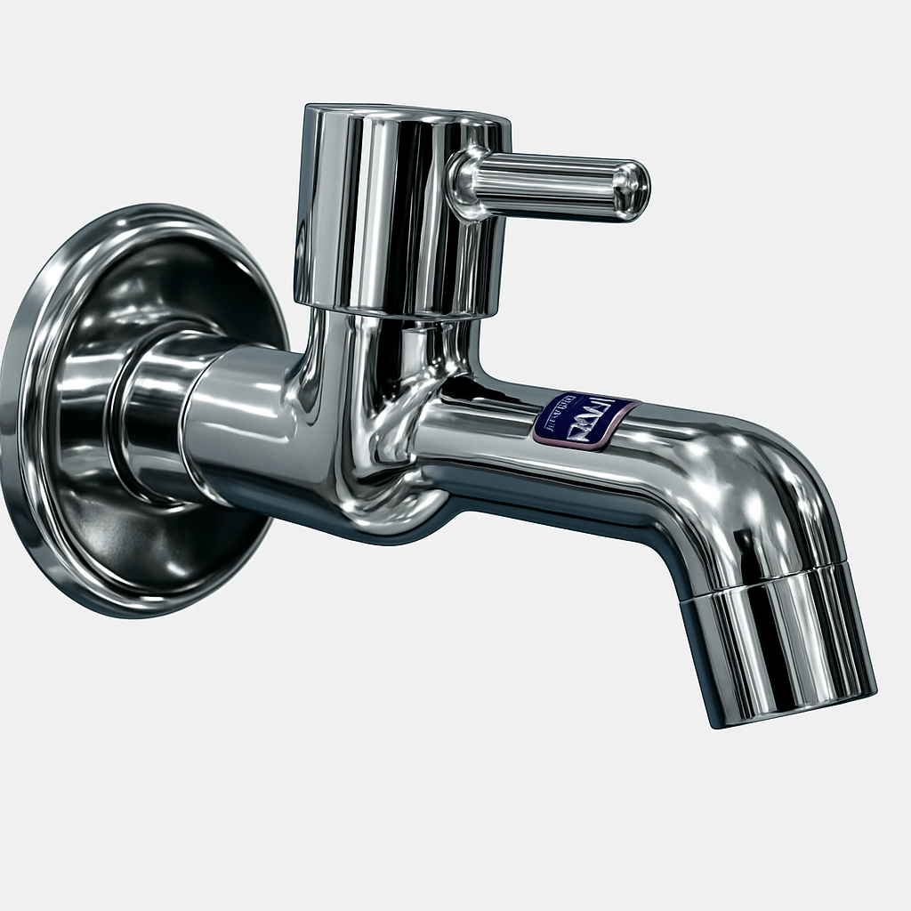 Flora Range Long Body Tap – Elegant Wall-Mounted Faucet | Premium Brass with Chrome Finish