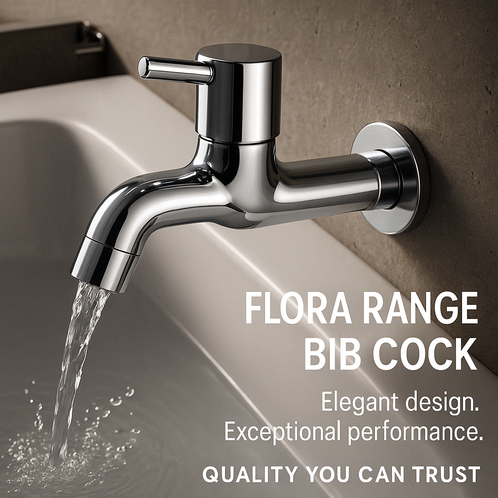 Flora Range Bib Cock – Elegant Wall-Mounted Tap | Premium Brass with Chrome Finish