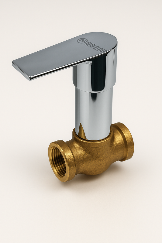 Arya Range Concealed Stop Cock – Brass Water Control Valve with Chrome Finish for Bathroom & Kitchen