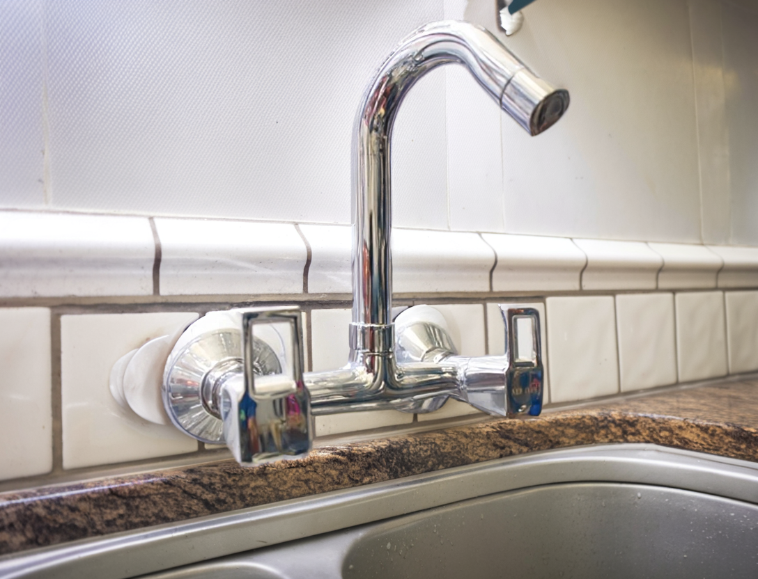 Cubix Range Sink Mixture Wall-Mounted Swivel Faucet | Premium Brass with Chrome Finish