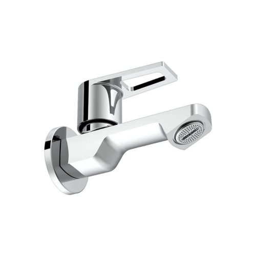 RN Brass Bib Cock Tap for Bathroom with Flange _ Tap for Bathroom & Outdoor (Chrome)_RNASP24G02